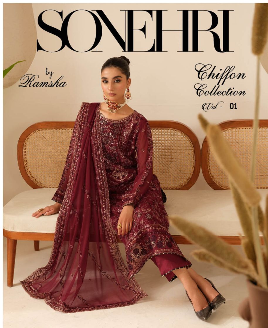 Ramsha Sonehri Chiffon Vol 01 Women Chiffon