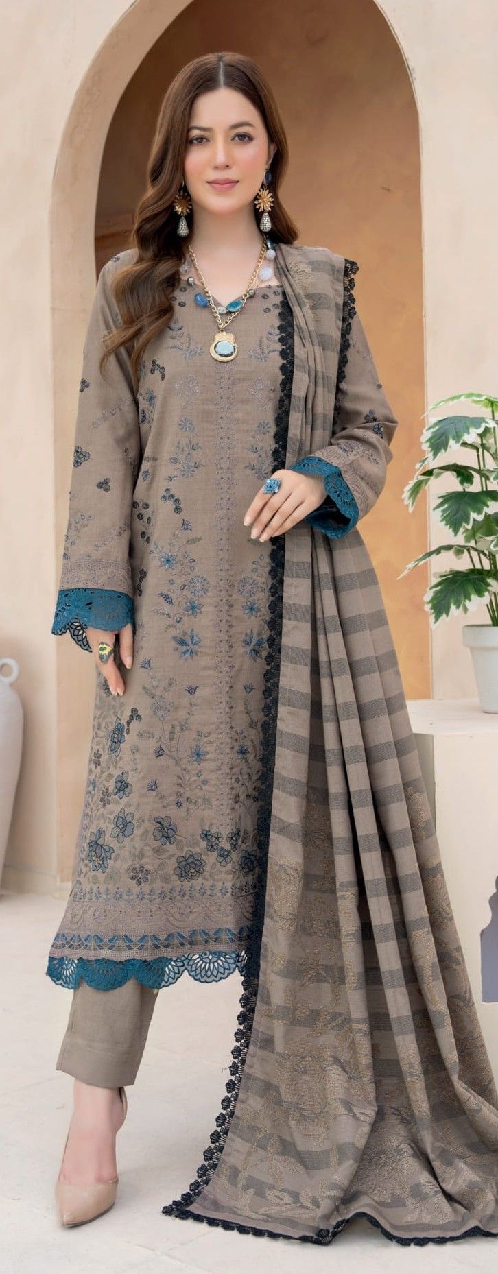Anchal  Winter Collection Women Leather Slub