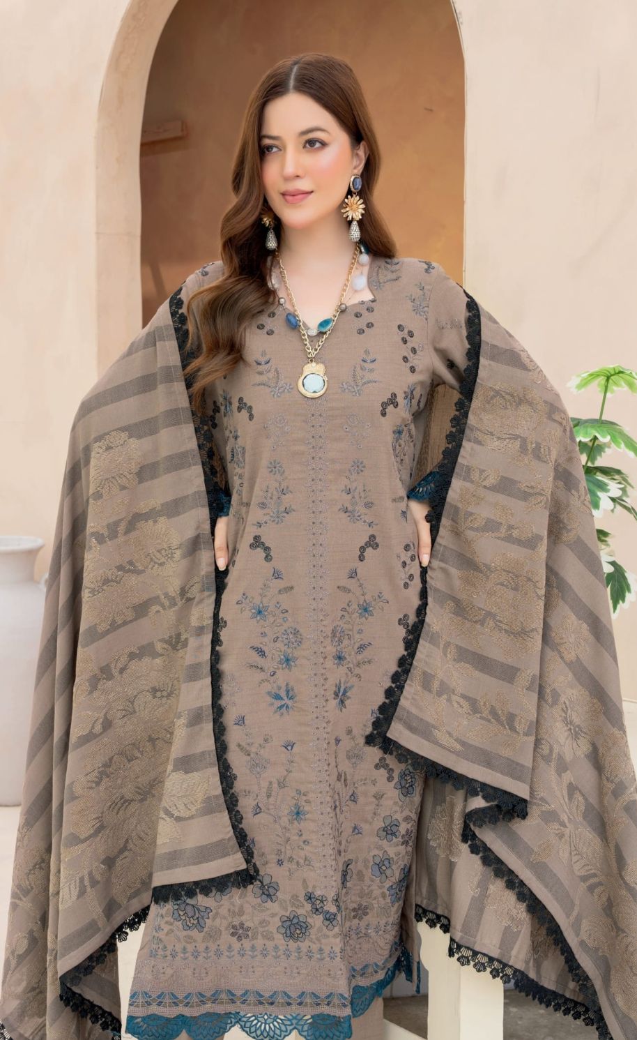 Anchal  Winter Collection Women Leather Slub