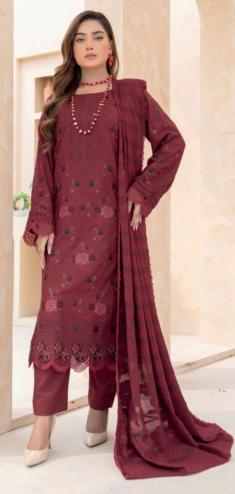 Anchal  Winter Collection Women Leather Slub