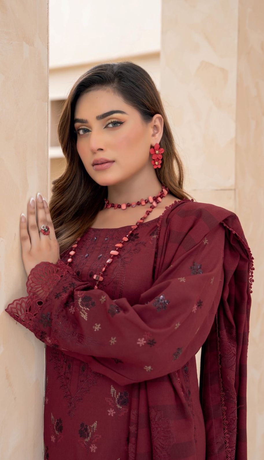 Anchal  Winter Collection Women Leather Slub