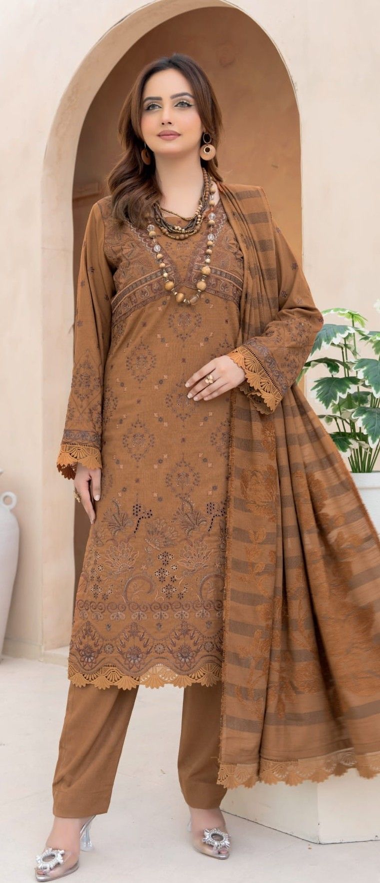Anchal  Winter Collection Women Leather Slub