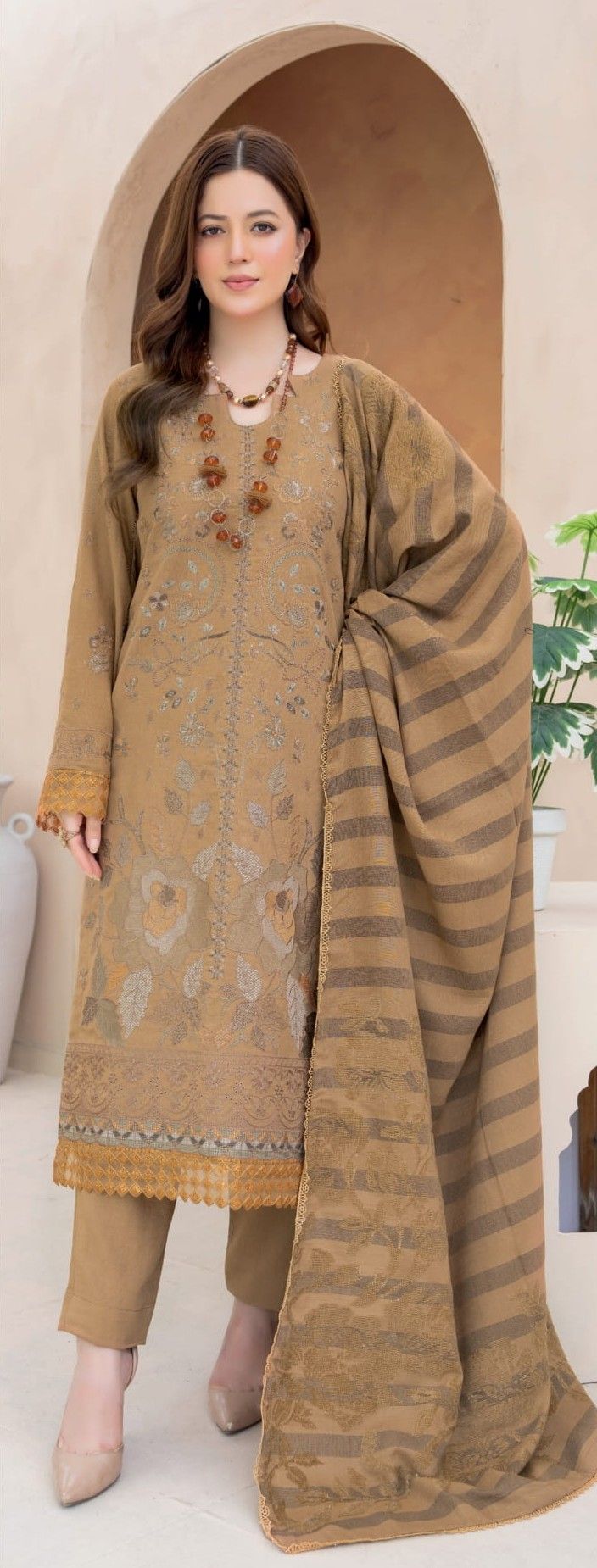 Anchal  Winter Collection Women Leather Slub