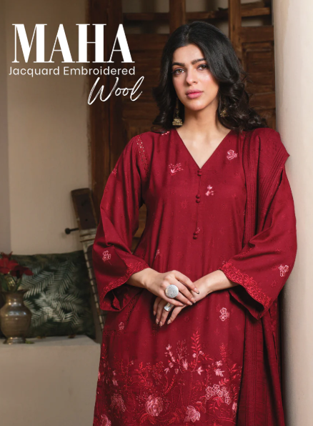 Maha Jacquard Embroidered Wool Women Jacquard 