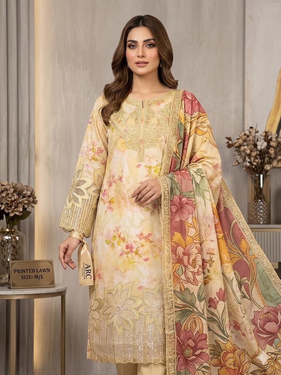 C 43 Women Print Lawn