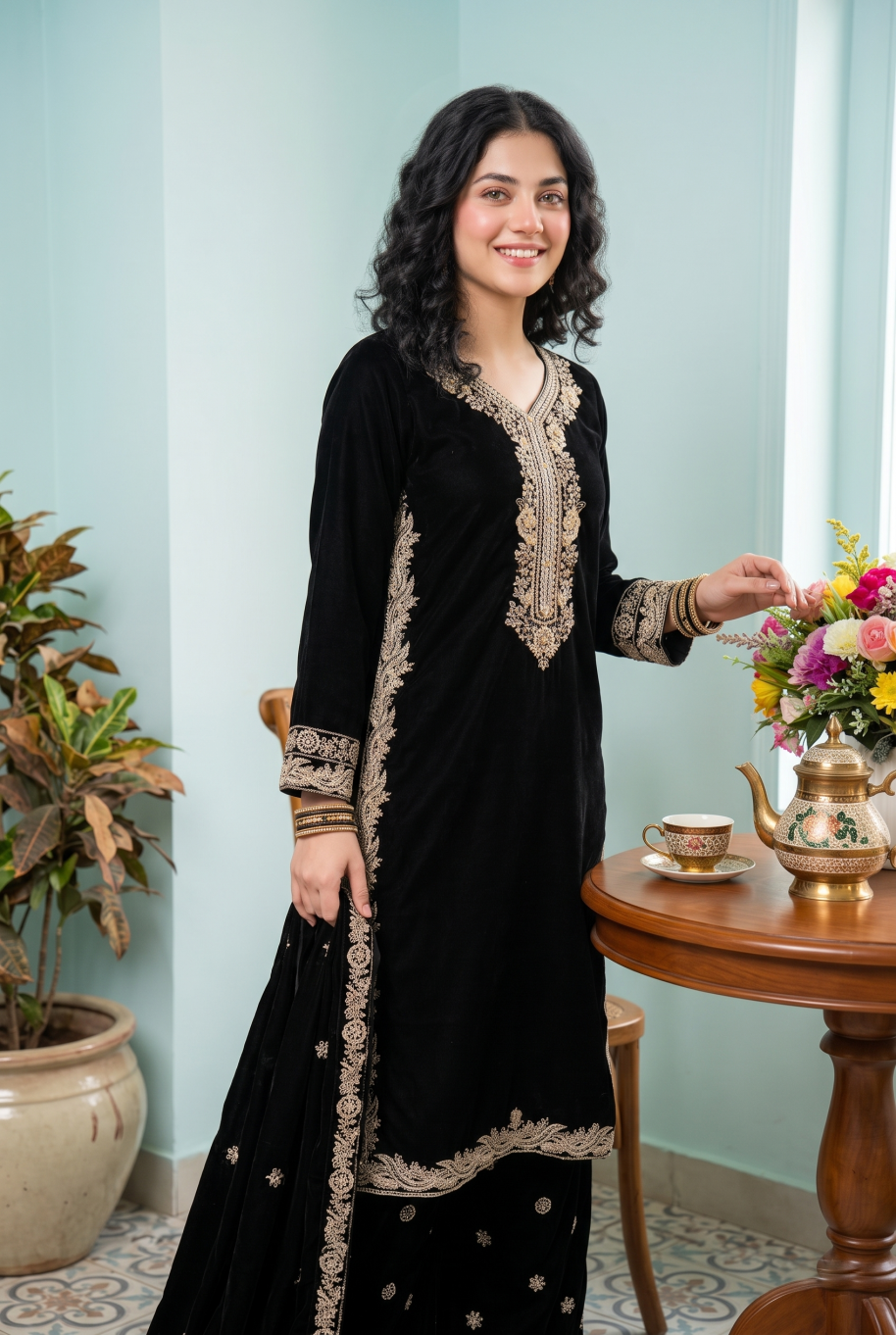 W4632 Women Velvet 