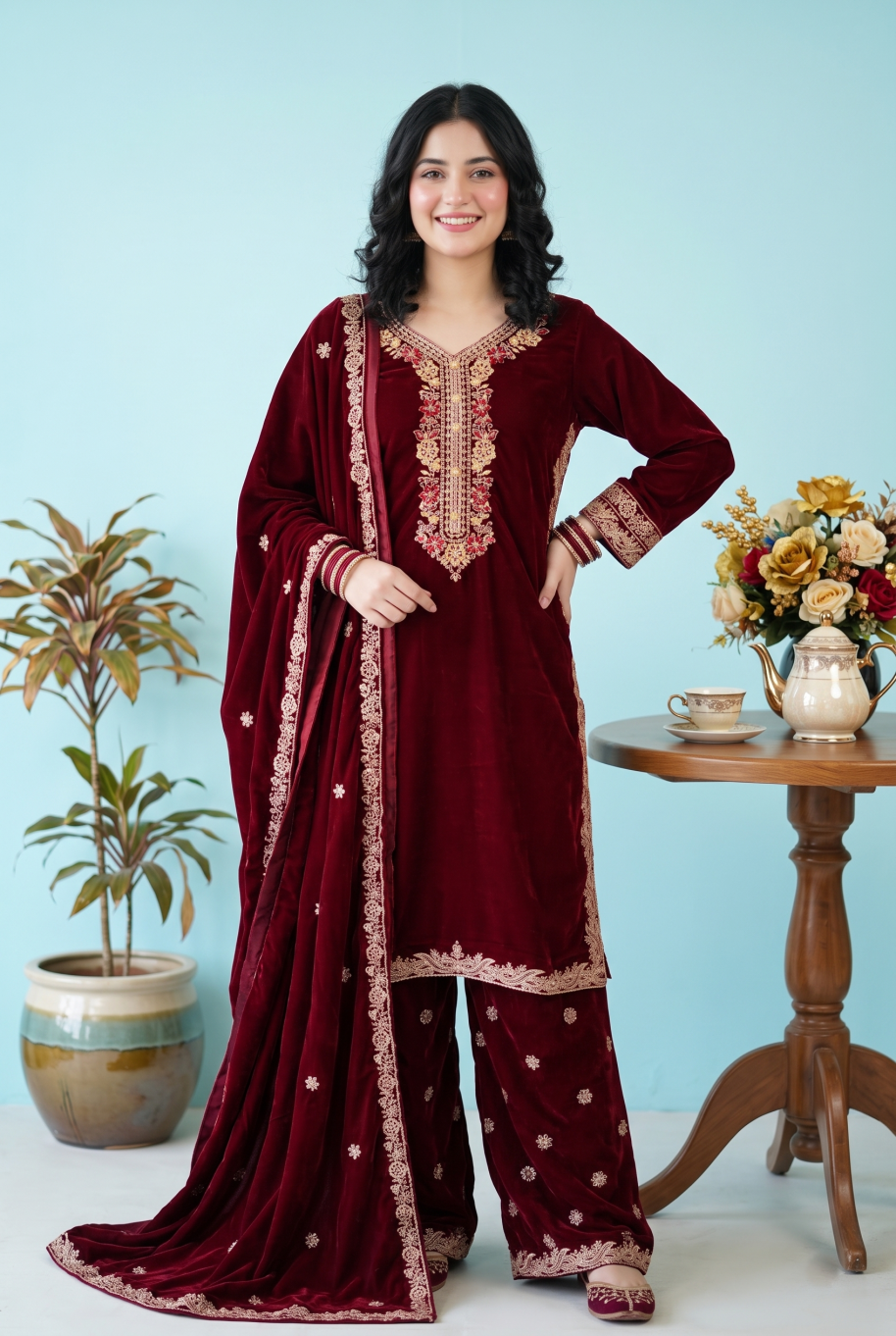 W4632 Women Velvet 