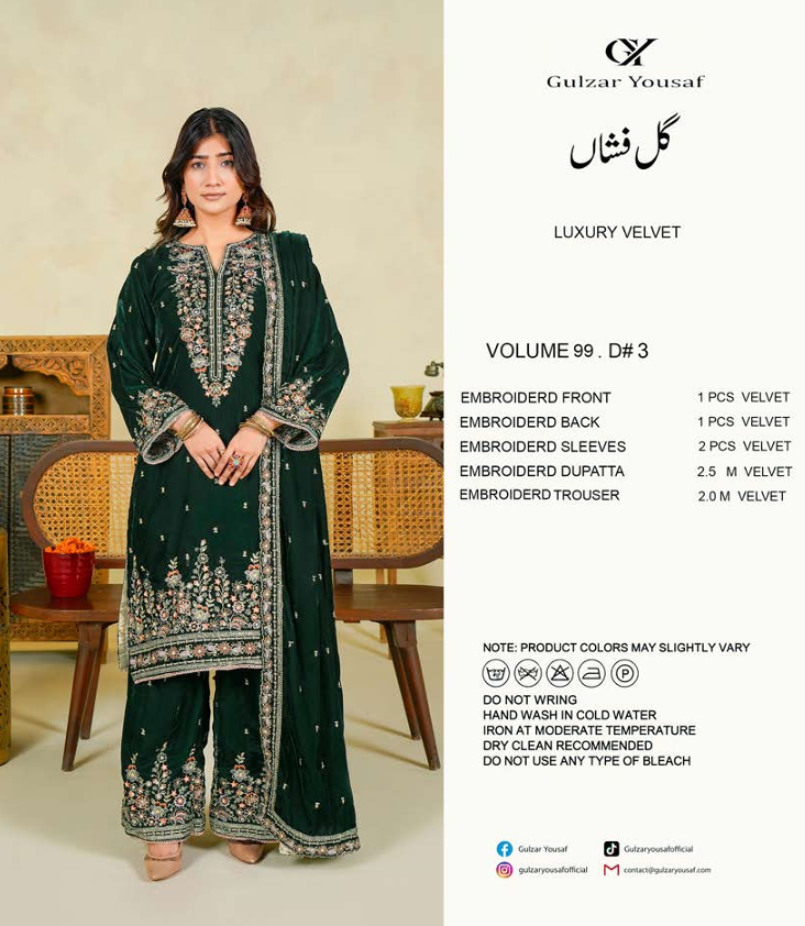 Gul Fishan Vol-99 Women Velvet 