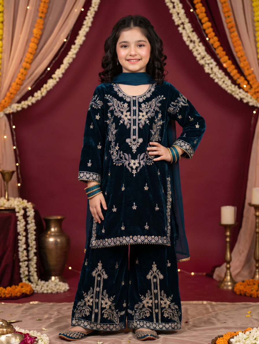Velvet Collapse Girls Eastern (stitched) Velvet - AttireBulk